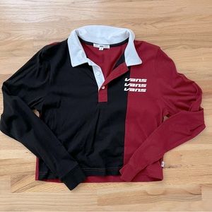Vans cropped long sleeve polo - rugby colorblock